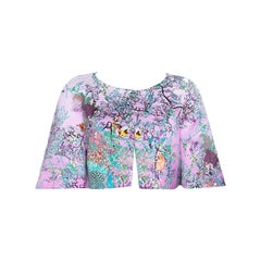 Mary Katrantzou Pink Pavona Berry Print Cropped Matado Jacket S