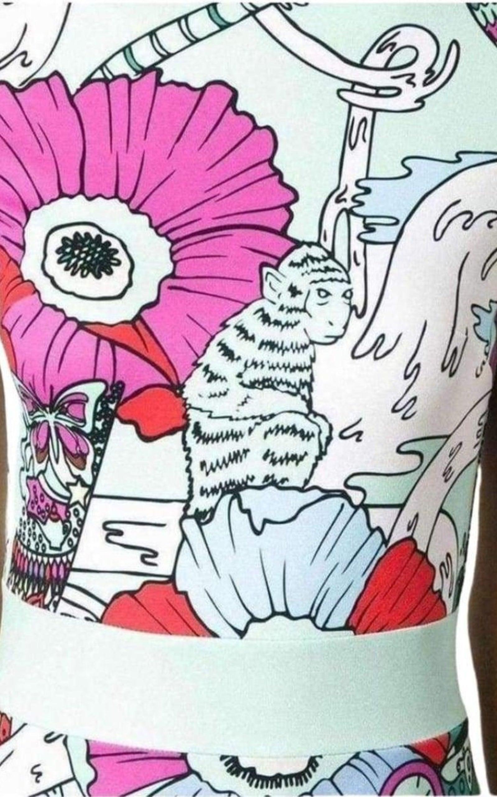 Mary Katrantzou Poppies Print Mint Dress L In New Condition For Sale In Brossard, QC