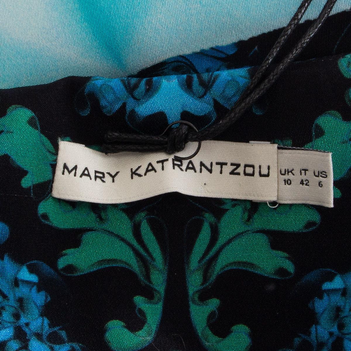 MARY KATRANTZOU Print on Print Short Sleeve Tunic Dress 10 M In Excellent Condition In Zürich, CH