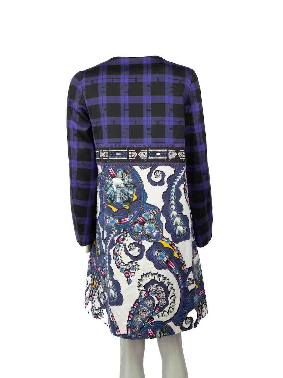 Mary Katrantzou Purple Printed Evening Coat Size S In Excellent Condition For Sale In London, GB