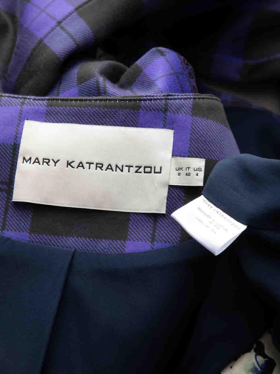 Women's Mary Katrantzou Purple Printed Evening Coat Size S For Sale