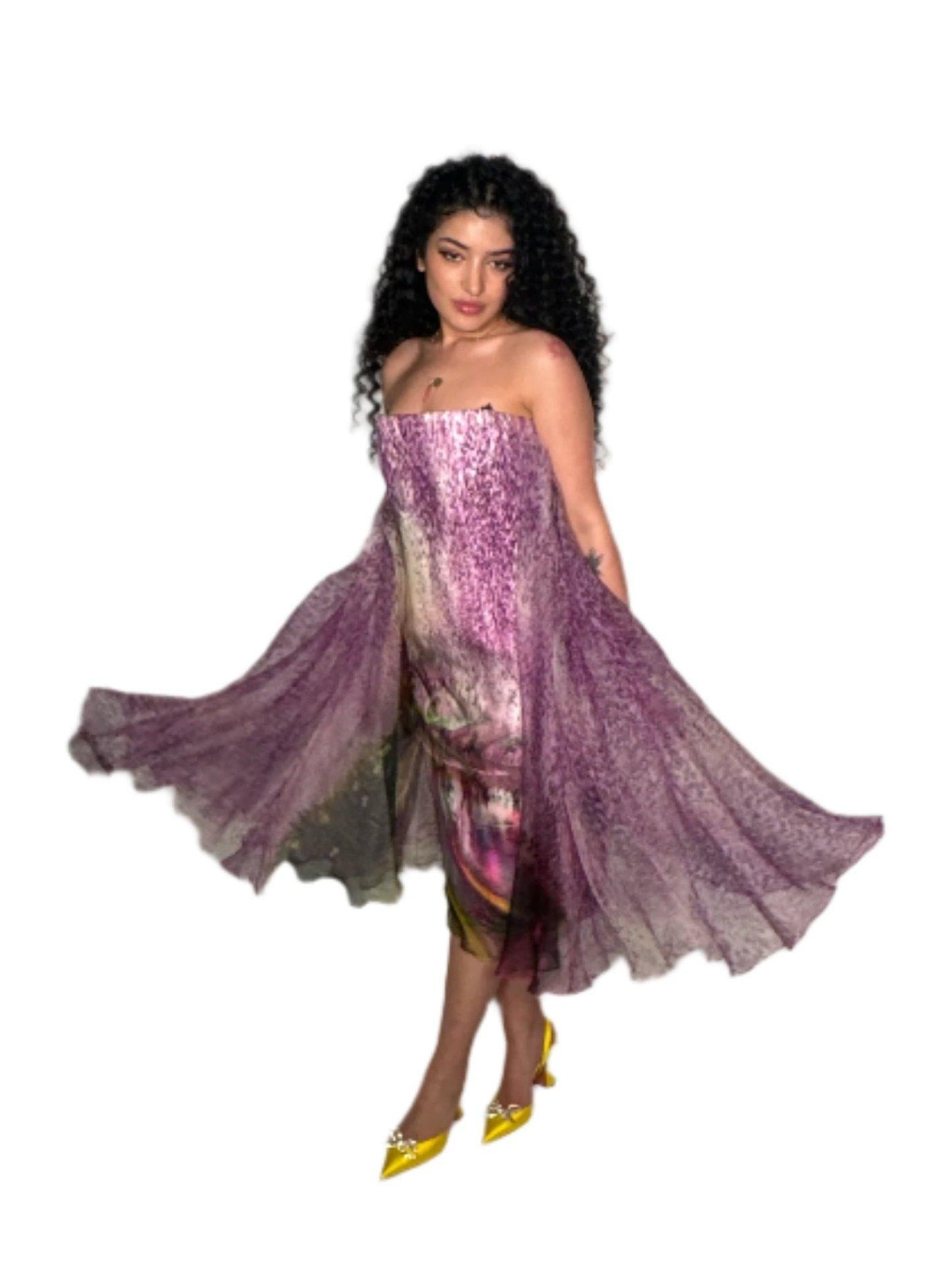 Women's Mary Katrantzou Purple Underwood Varro Dress UK 8 / US 4 For Sale