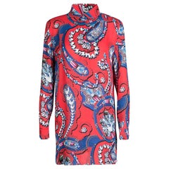 Mary Katrantzou Red Jewel Printed Silk Croft Tunic XS