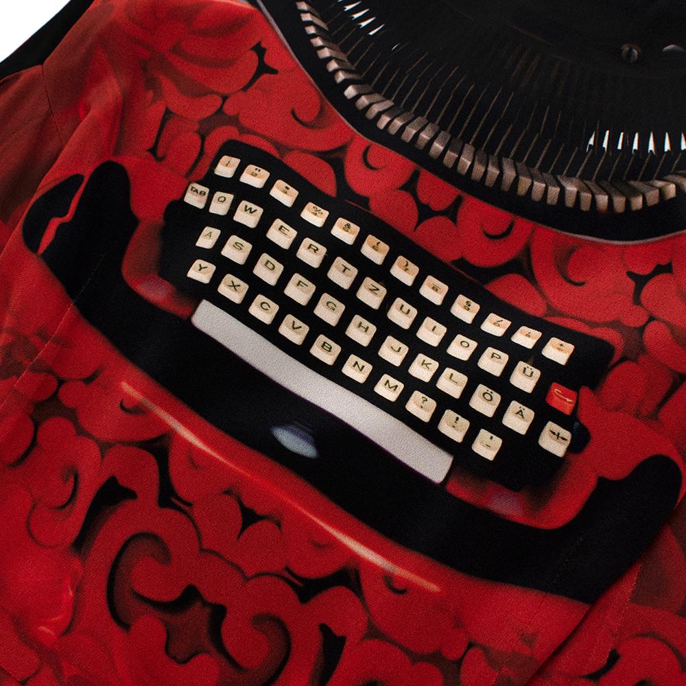 Mary Katrantzou Red Typewriter Print Shift Dress - Size US 10 1