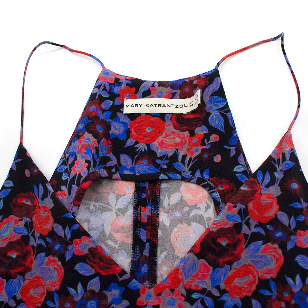 Mary Katrantzou Silk Floral Print Cami Top US 6 In Excellent Condition In London, GB