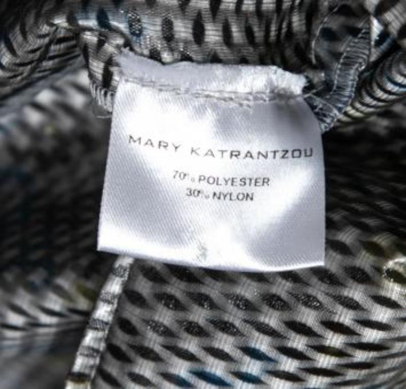 Mary Katrantzou - Vestito a vita bassa Jaspa in argento e blu metallizzato - S in vendita 5