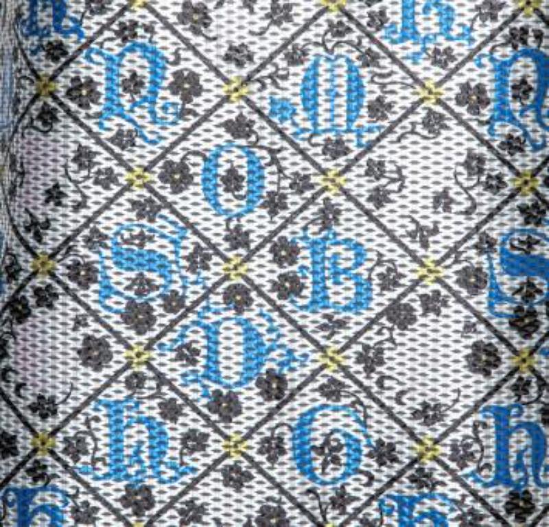 Mary Katrantzou - Vestito a vita bassa Jaspa in argento e blu metallizzato - S in vendita 6