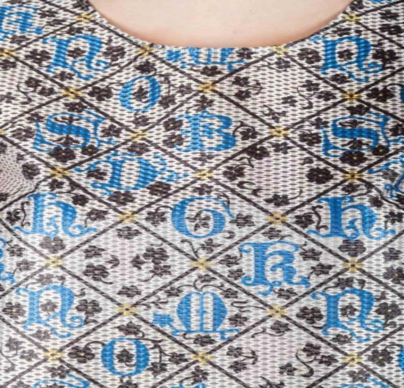 Mary Katrantzou - Vestito a vita bassa Jaspa in argento e blu metallizzato - S in vendita 1