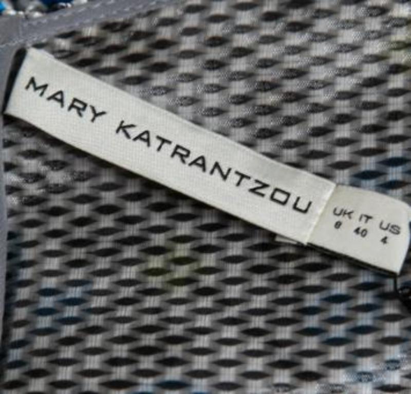 Mary Katrantzou - Vestito a vita bassa Jaspa in argento e blu metallizzato - S in vendita 3