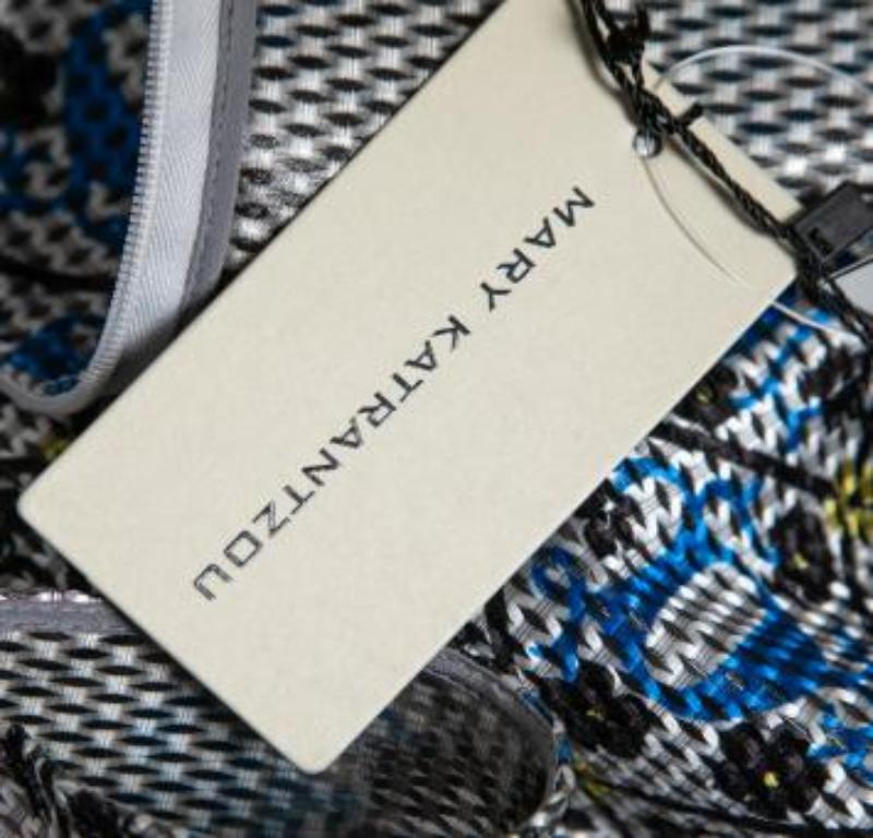 Mary Katrantzou - Vestito a vita bassa Jaspa in argento e blu metallizzato - S in vendita 4
