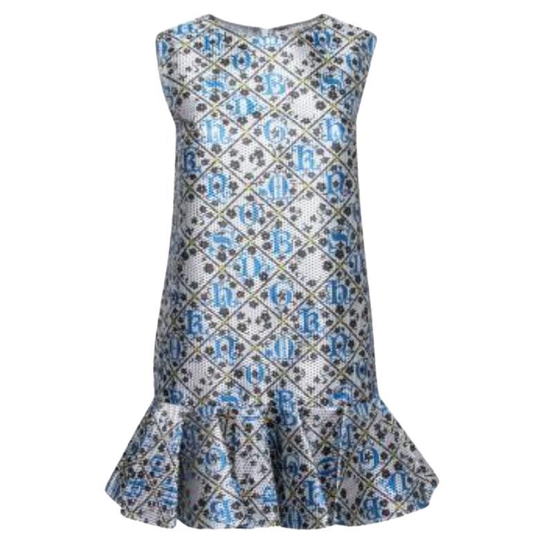 Mary Katrantzou - Vestito a vita bassa Jaspa in argento e blu metallizzato - S in vendita