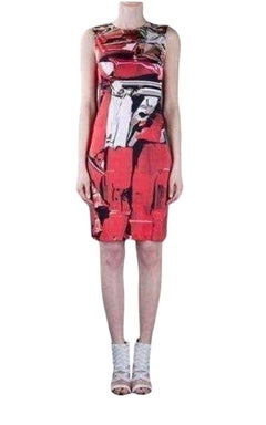 Mary Katrantzou Ärmelloses Seidenkleid mit Druck S