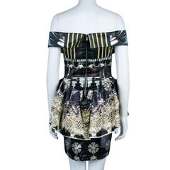 Mary Katrantzou Strapless Peplum Printed Dress M
