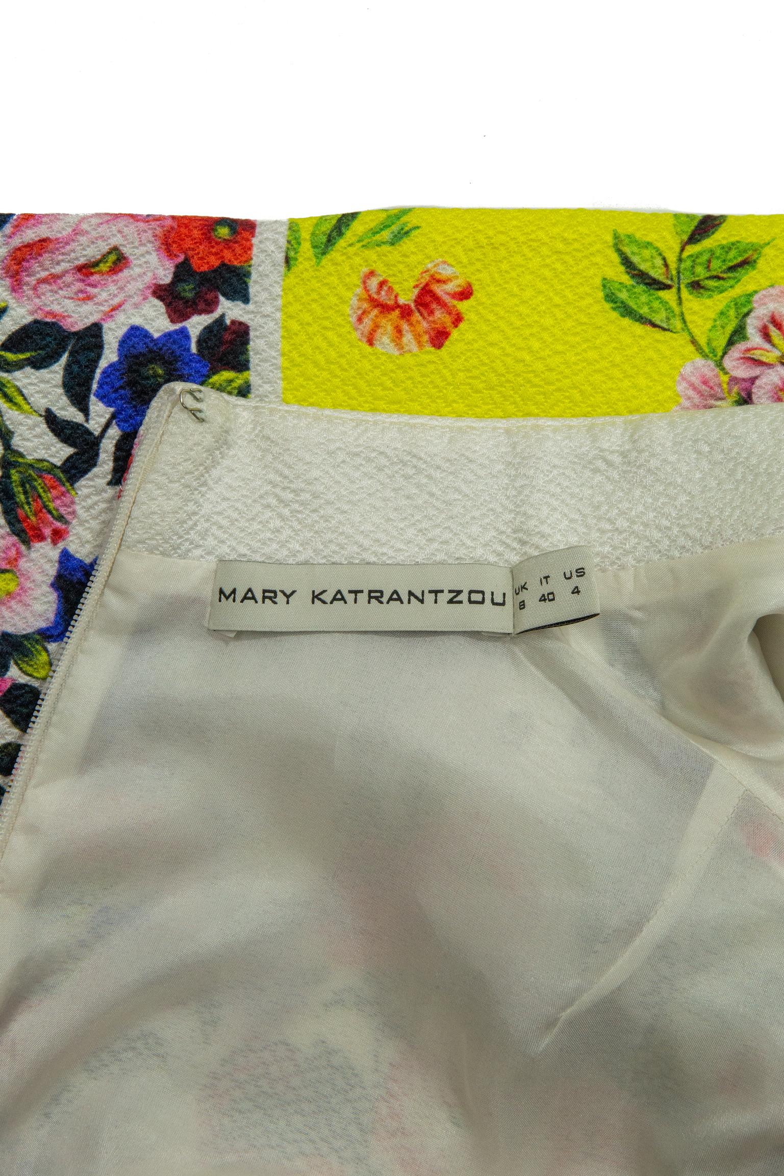 Mary Katrantzou Floral Patterned Skater Dress For Sale 1
