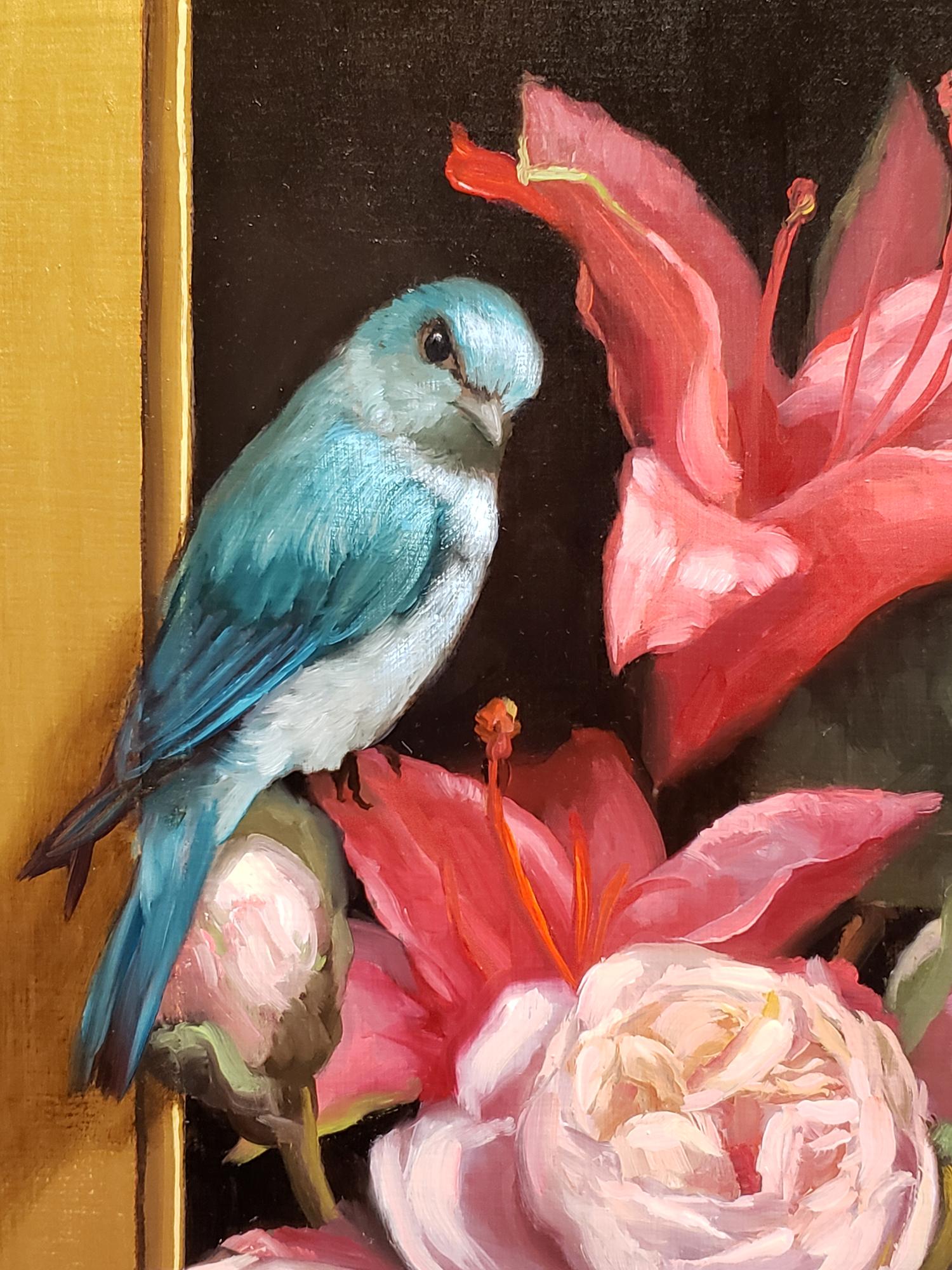 Peonie e Gigli Stellati - Still-Life Painting Marrone di Mary Kay West
