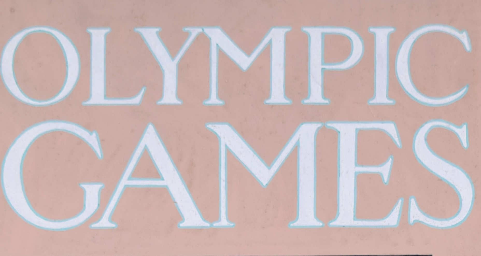 Olympic Games, May 1st 1924, Wembley, framed gouache by Mary Kenyan - Gray Figurative Painting by Mary Kenyan 