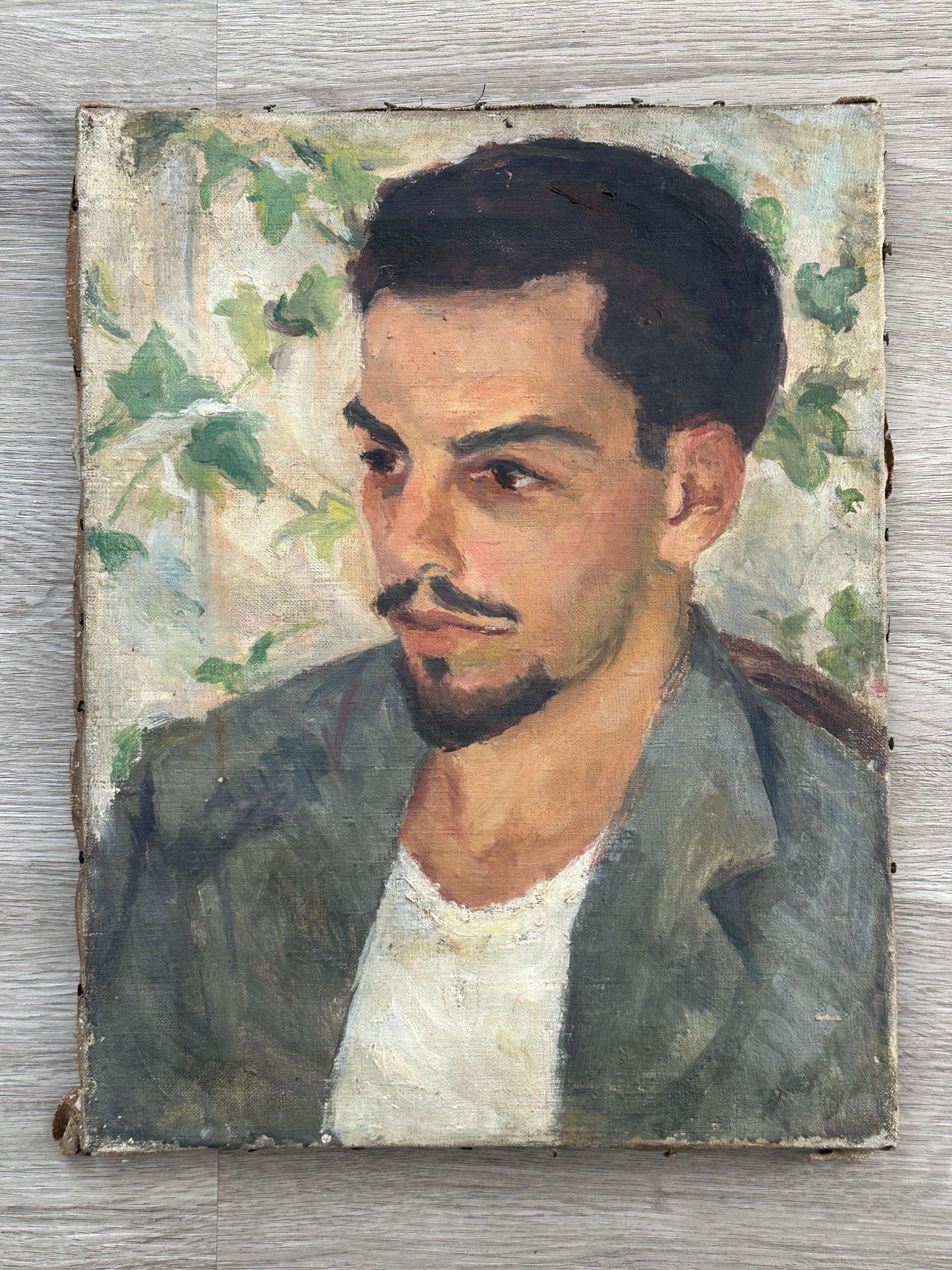 Portrait Painting de Mary Kiisel Greenwood - Retrato de un Beatnik Guapo