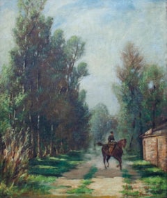 Mary Kollock Equestrian Forest Painting, 1892