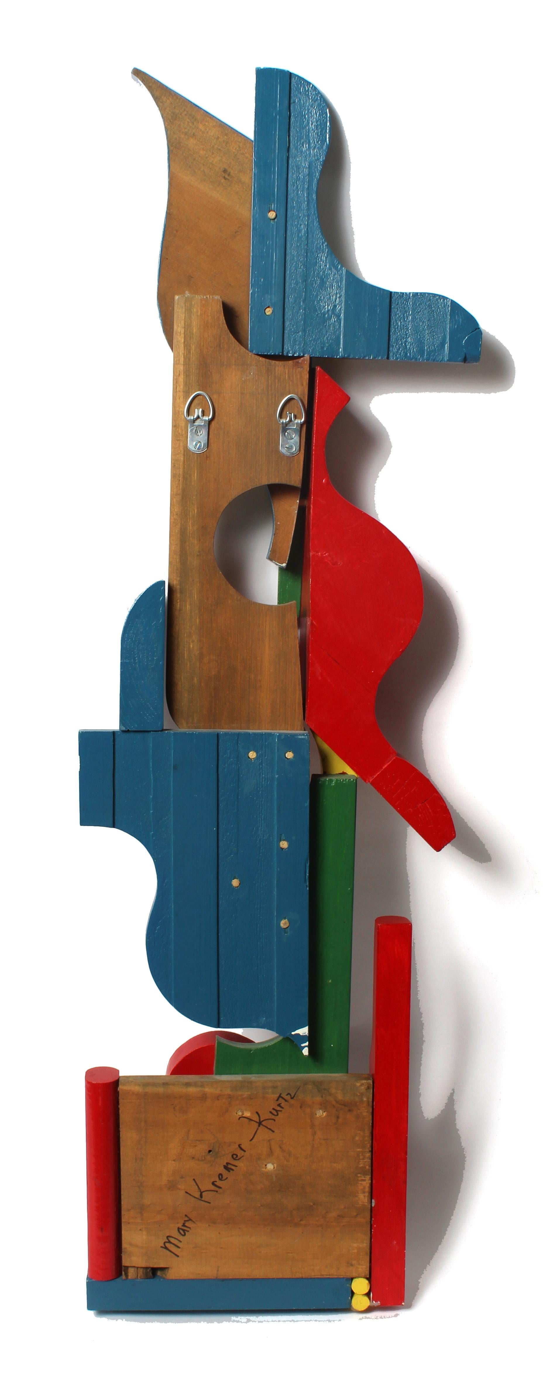 Sculpture murale abstraite d'assemblage vintage du milieu du siècle par Mary Kremer.  
