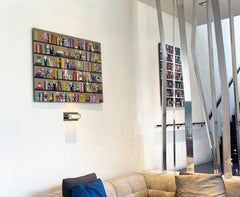 "Alphabet Bookshelf Artist Legogh" acrylic print mounted on metallic paper