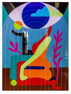 "Eye See You" tecnica mista acrilico e resina su legno