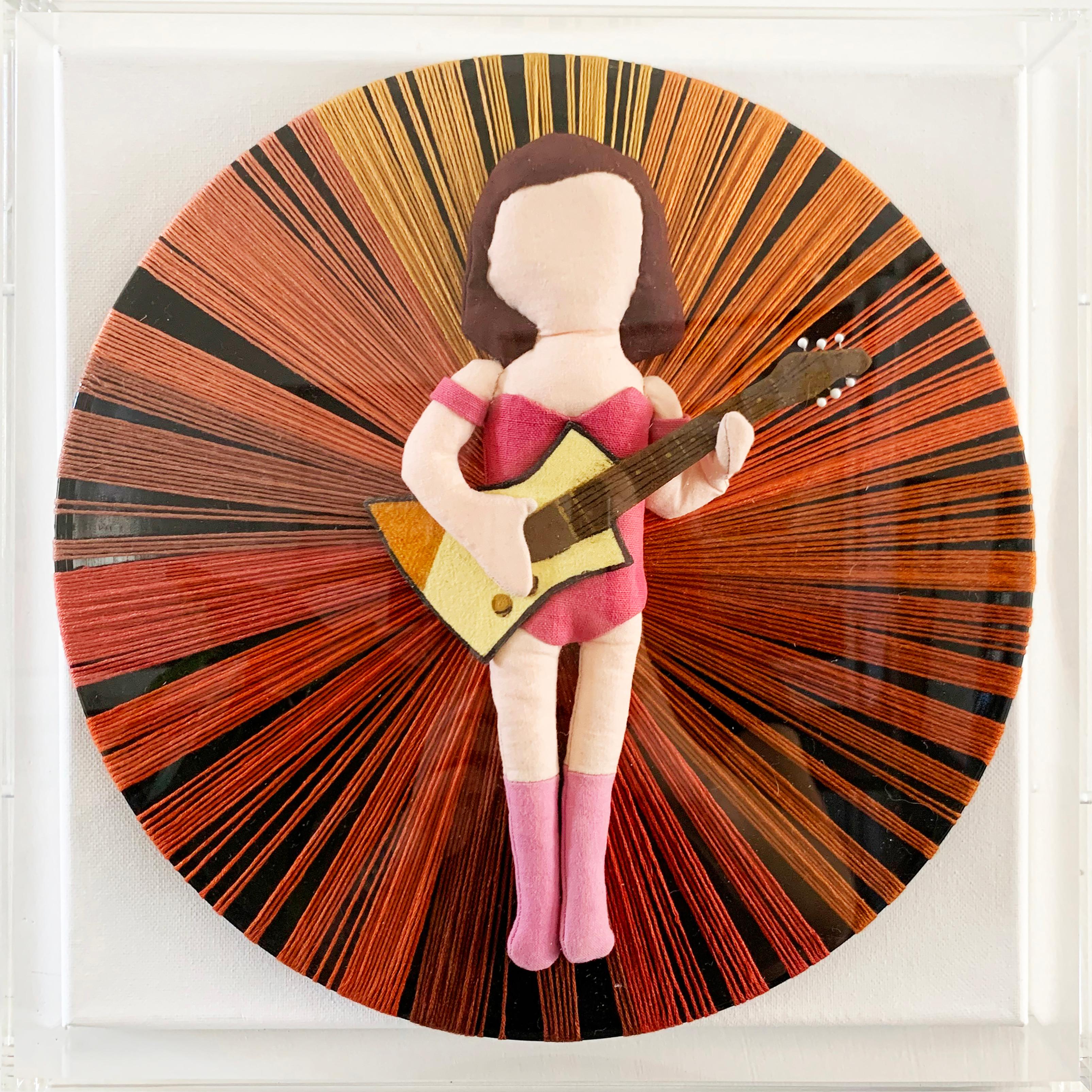 Sa voix  - Fil de poupées tissé à la main enveloppé sur des disques vinyles dans des boîtiers acryliques en vente 8