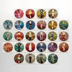 Her Voice  - Handwoven dolls thread wrapped on vinyl records in acrylic cases