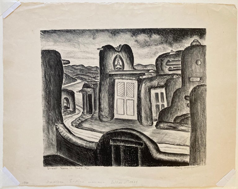 Mary Lightfoot, Street Scene in Taos For Sale 1