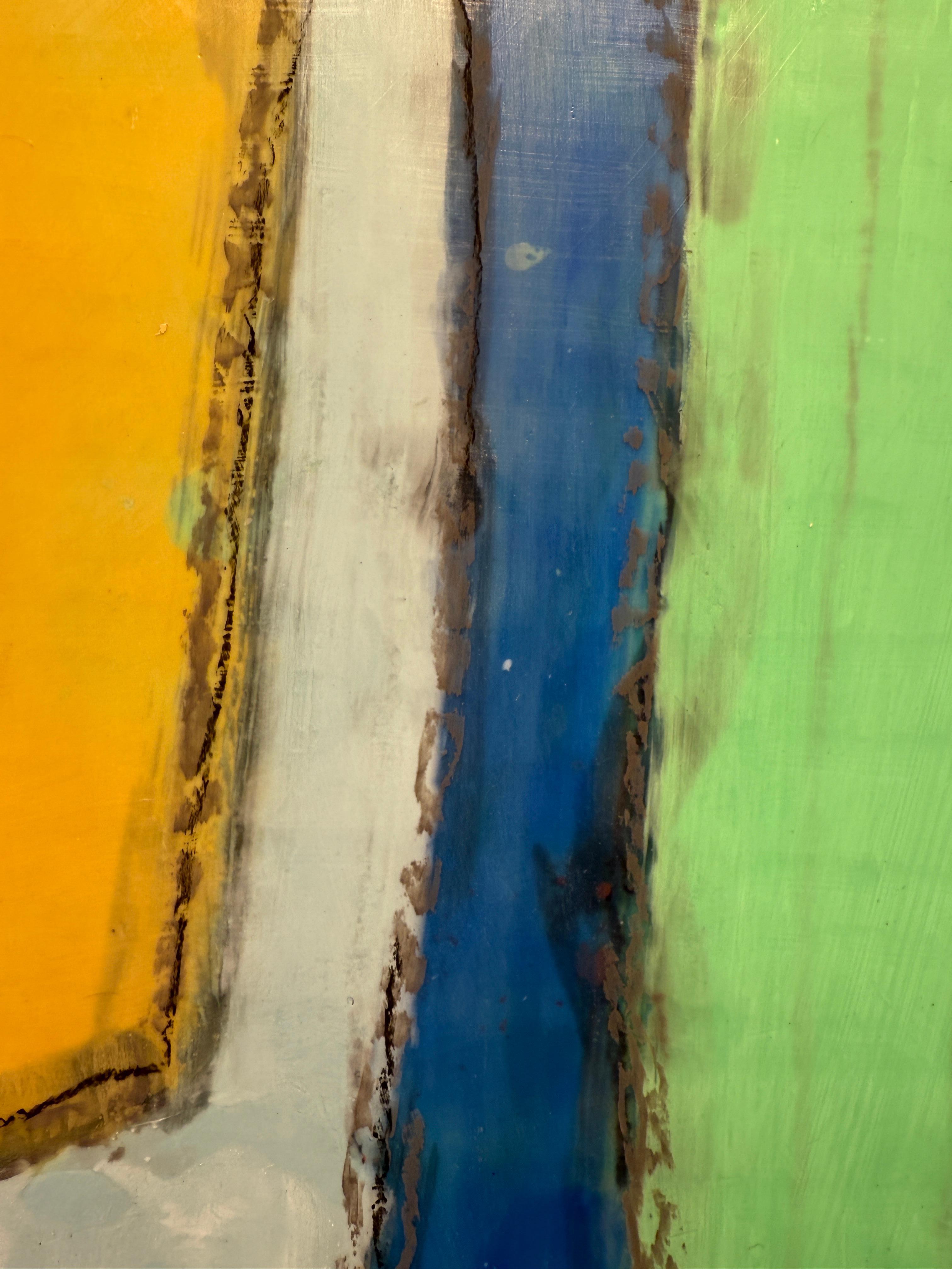 Una primavera pesante - Abstract Painting Grigio di Mary Long