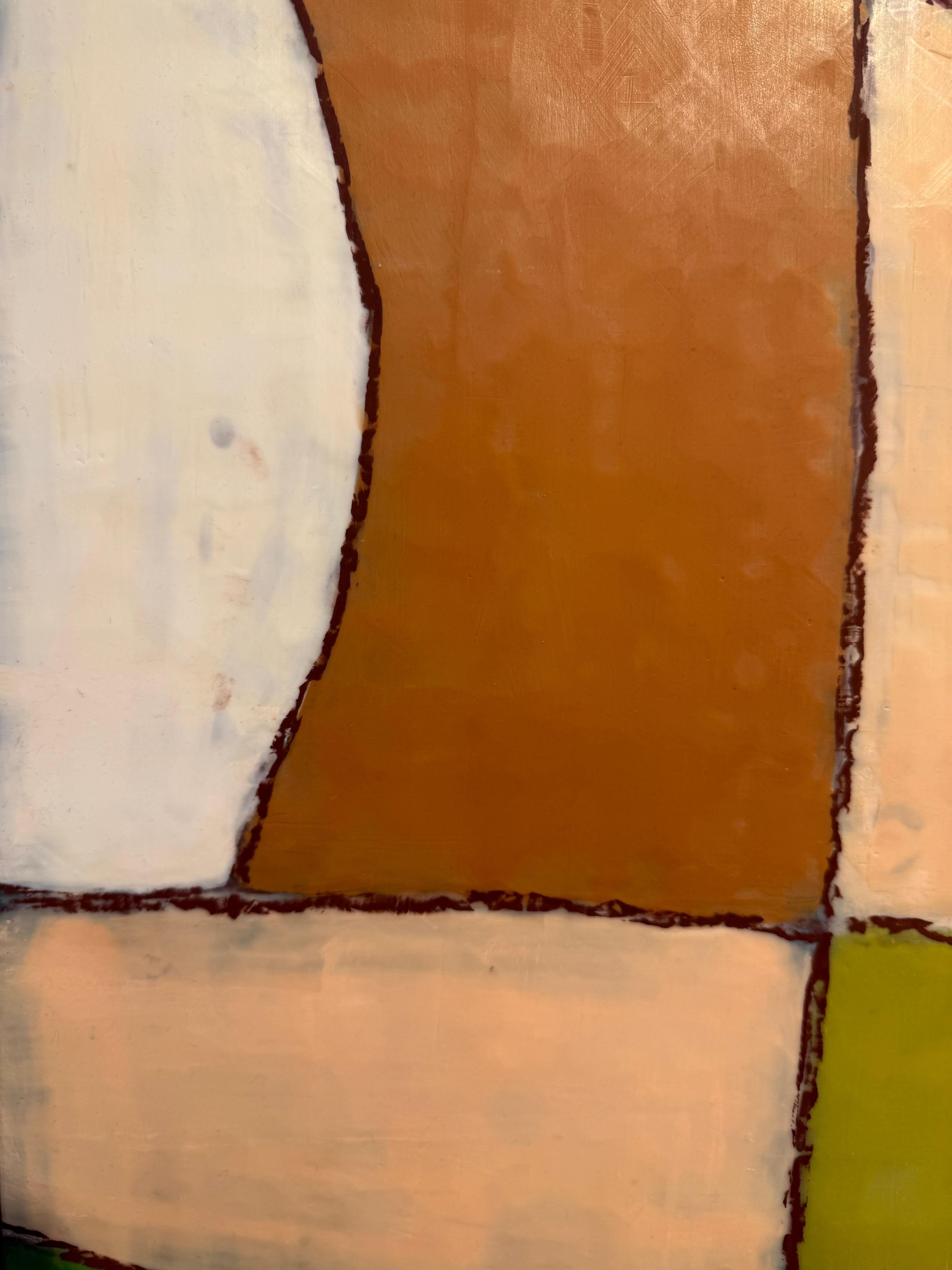 Full House - Abstract Painting Beige de Mary Long