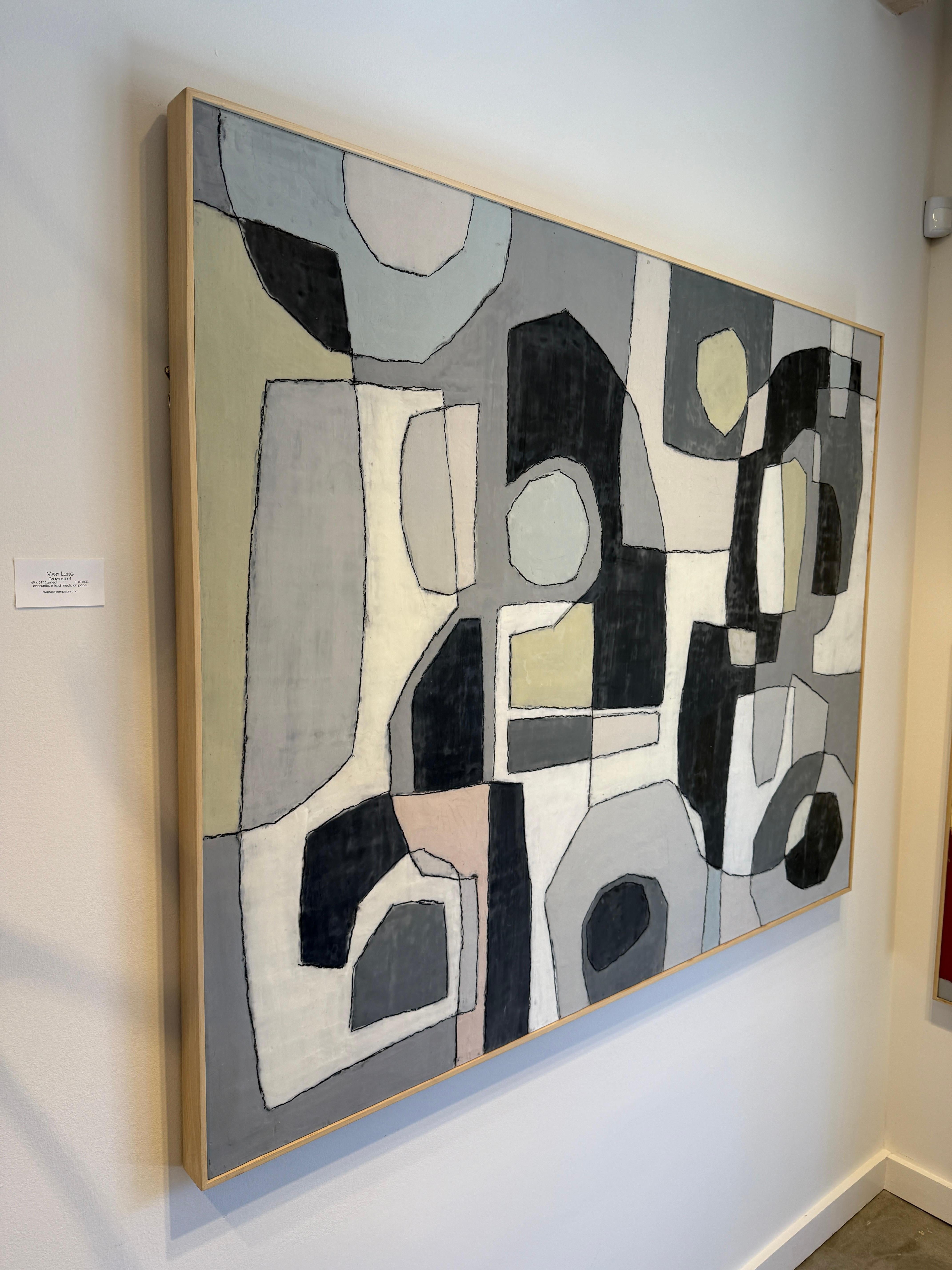 Grayscale 1 - Abstract Geometric Painting by Mary Long