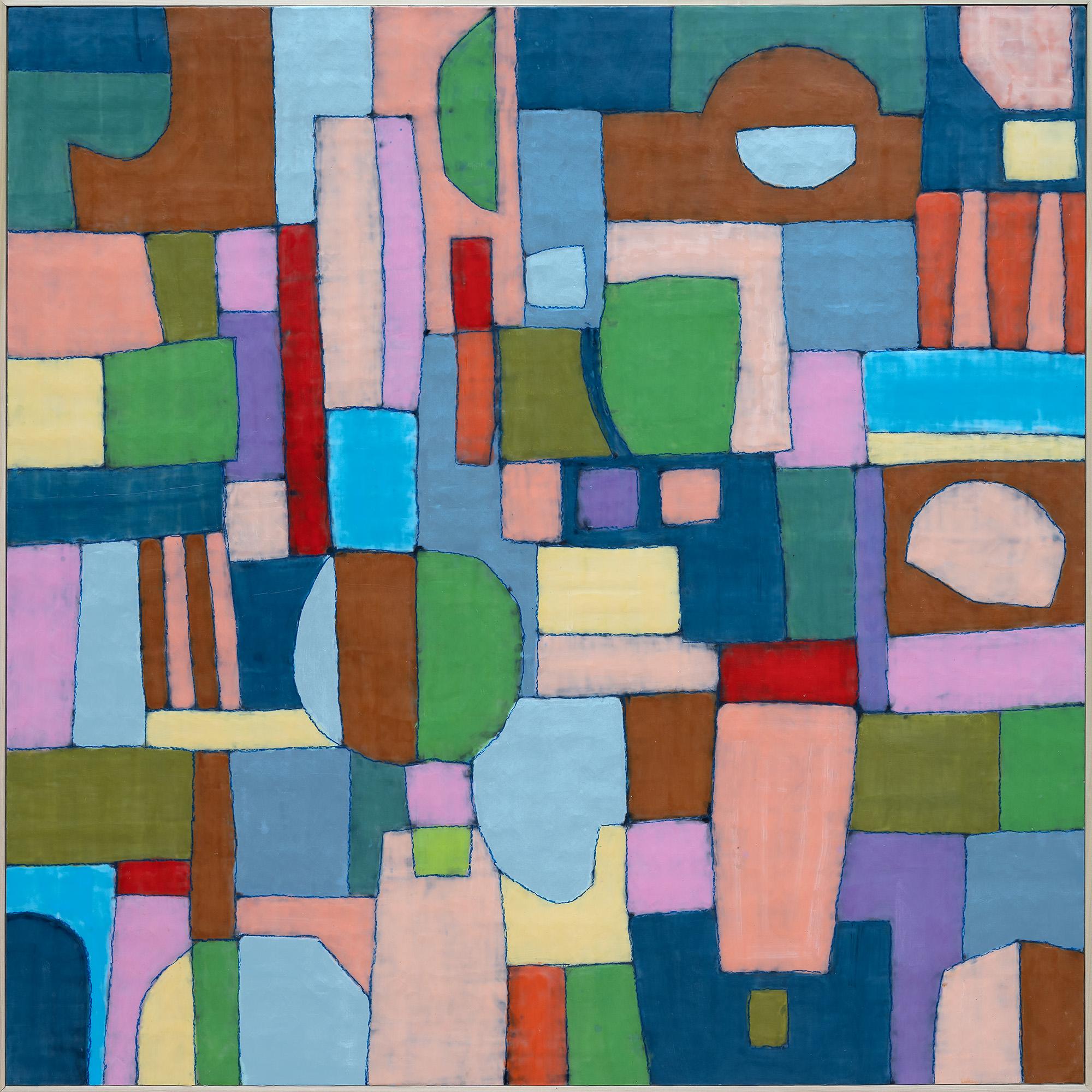 Mary Long Abstract Painting - Marketplace
