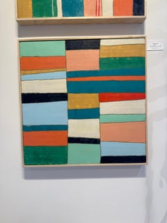 Stripe 13 Abstract Geometric Painting, Encaustic Mixed Media, 2010-