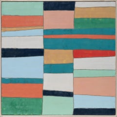 Stripe 13 Abstract Geometric Painting, Encaustic Mixed Media, 2010-