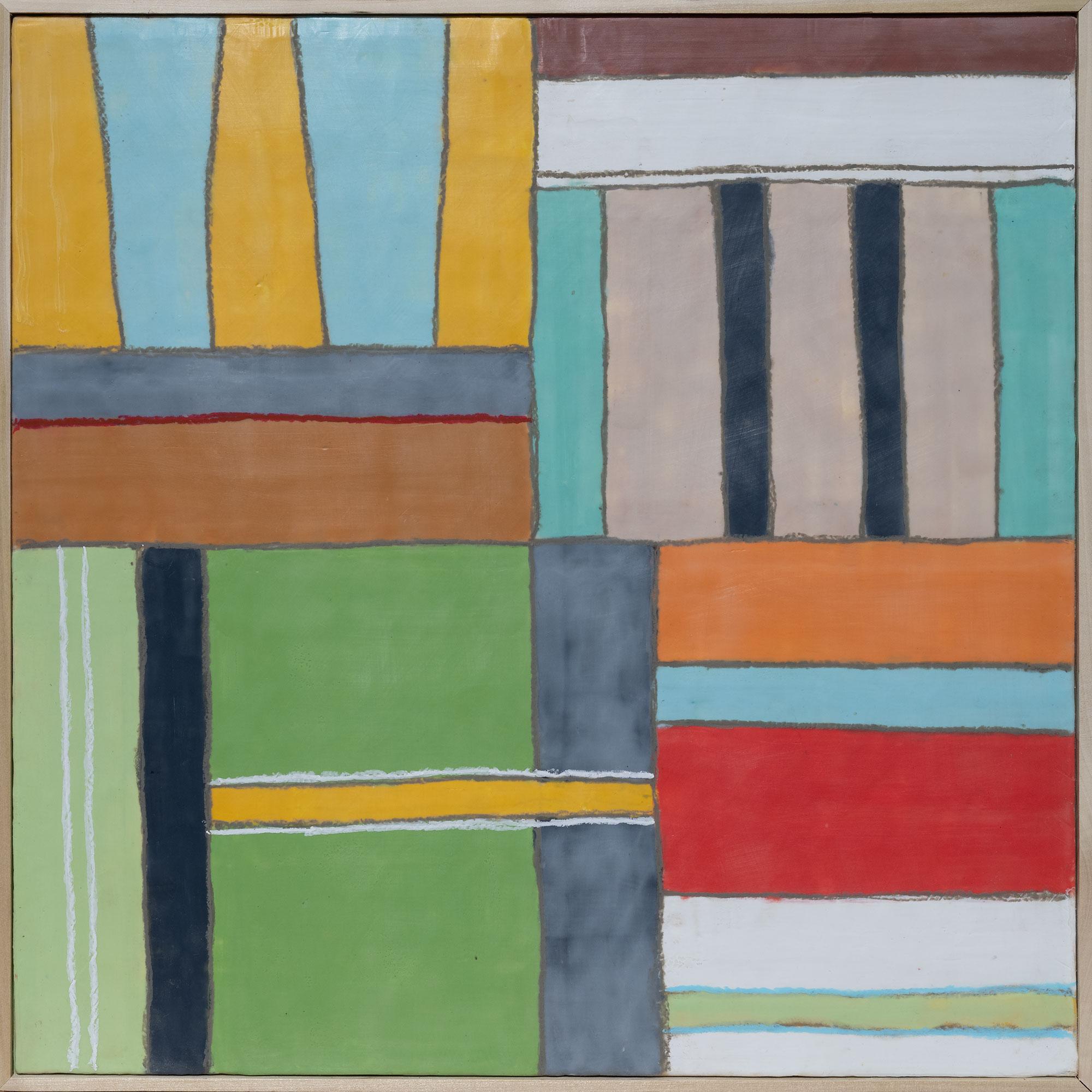 Abstract Painting de Mary Long - «Stripe 9», pintura en técnica mixta con encáustica, abstracta y geométrica, 2010-