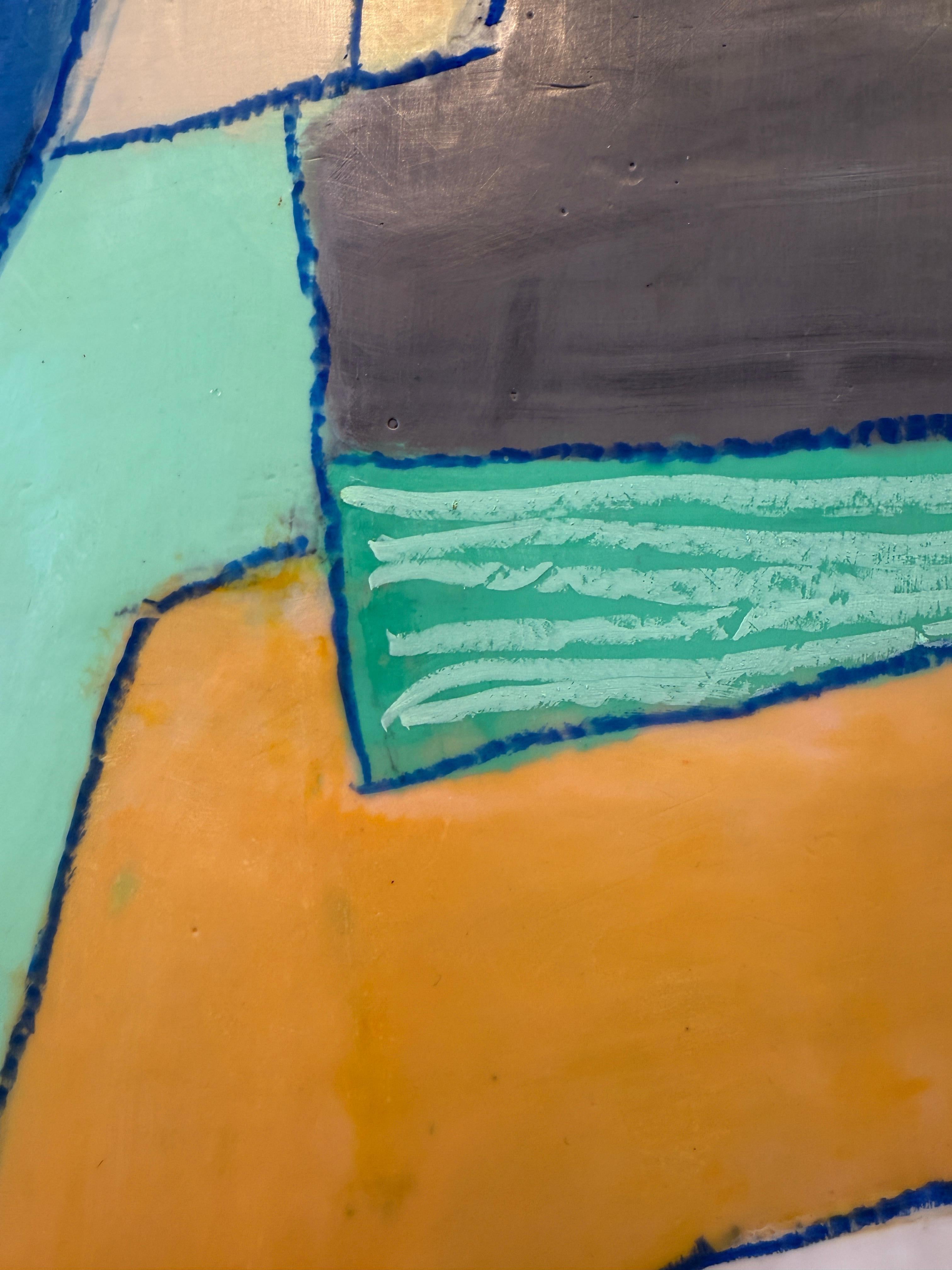 Luna d'estate - Abstract Painting Grigio di Mary Long