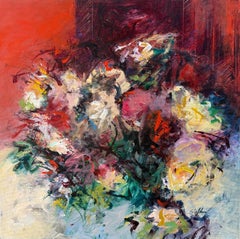 Acrilico su tela dal titolo "La gioia del colore". 20 x 20