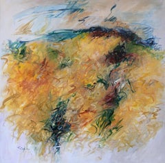 « Frenzy in Yellow », peinture acrylique sur toile (48 x 48)