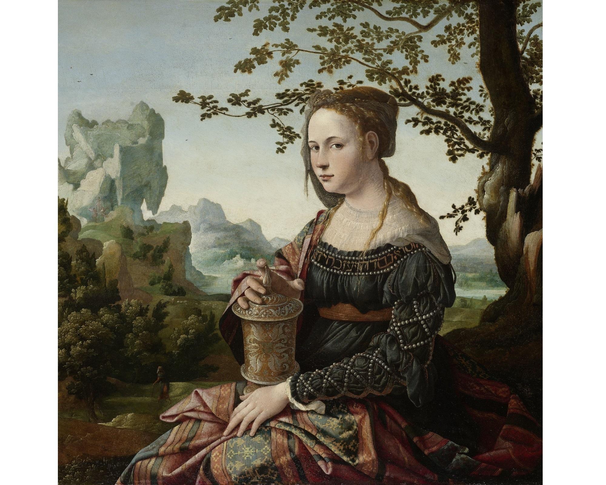Mary Magdalene, after Renaissance Oil Painting by Dutch Master Jan Van Scorel In New Condition For Sale In Fairhope, AL