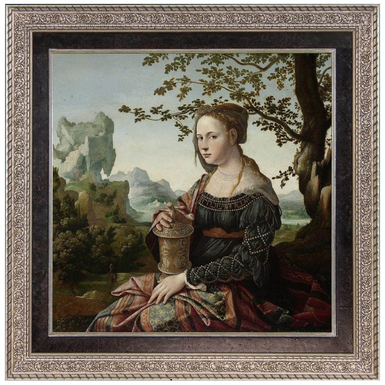 Mary Magdalene, after Renaissance Oil Painting by Dutch Master Jan Van Scorel For Sale