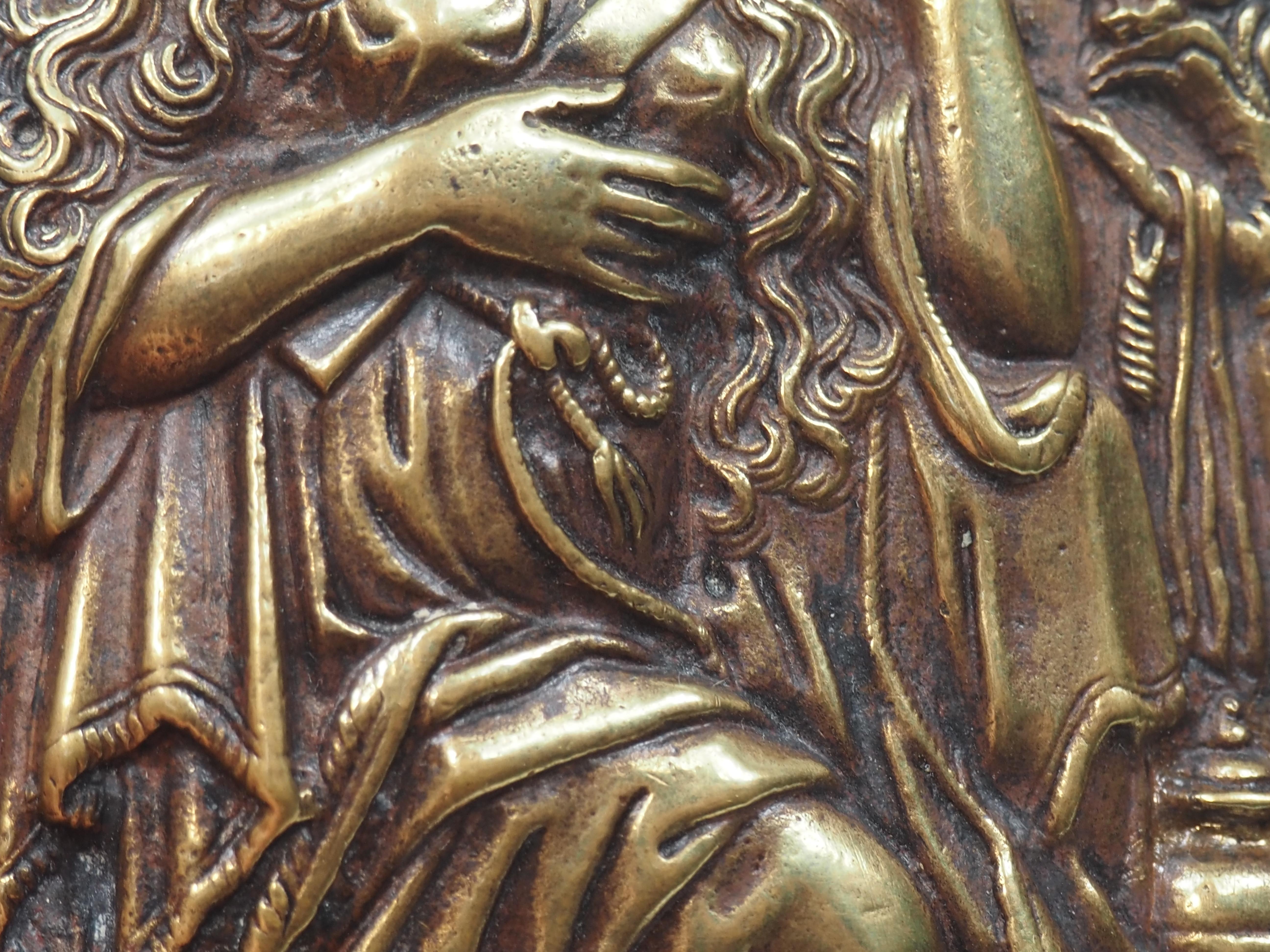 Mary Magdalene in Penitence, Cast bronze relief, 16th/17th century en vente 5