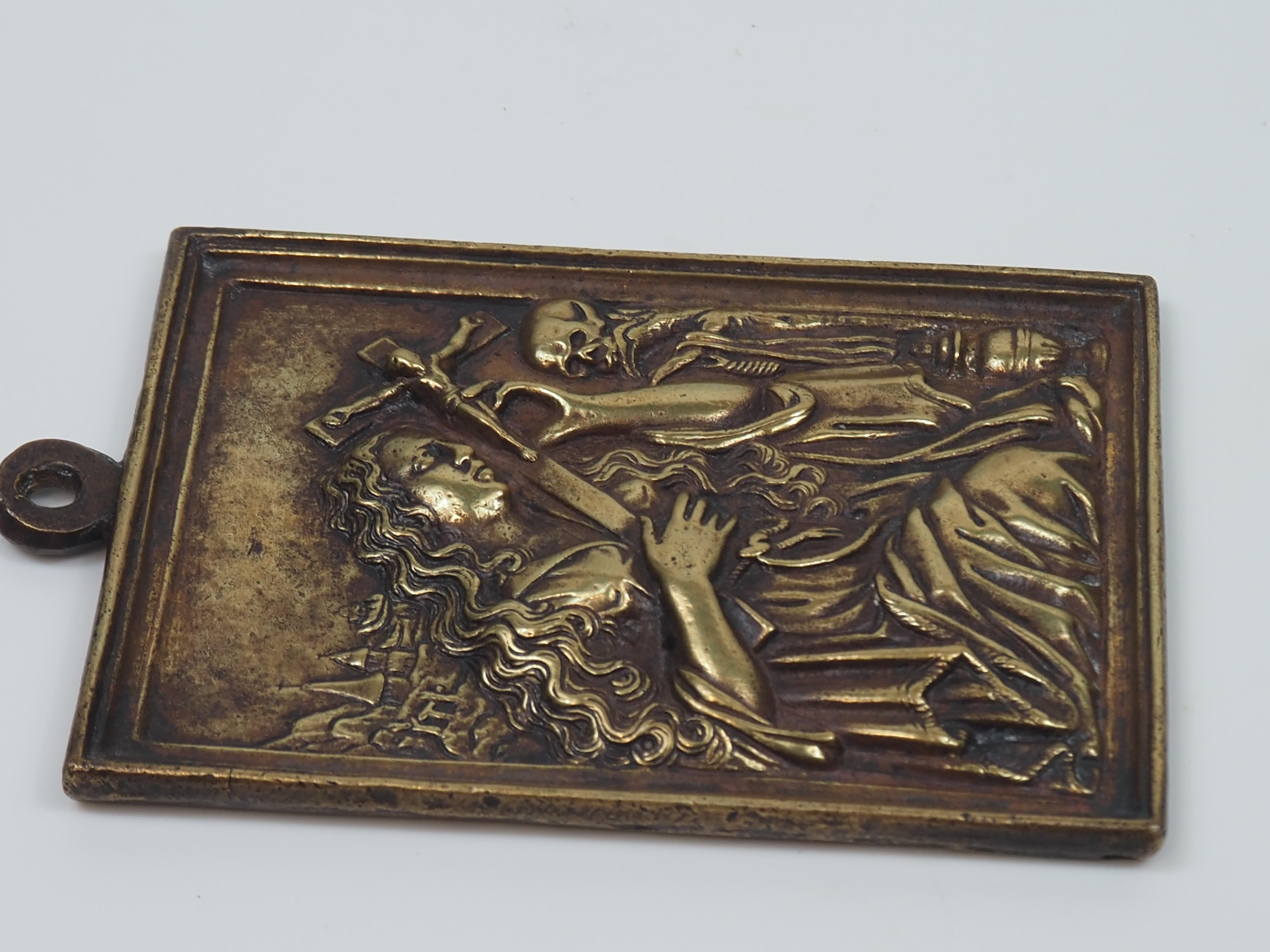 Mary Magdalene in Penitence, Cast bronze relief, 16th/17th century en vente 2