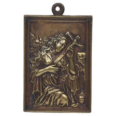 Mary Magdalene in Penitence, Cast bronze relief, 16th/17th century