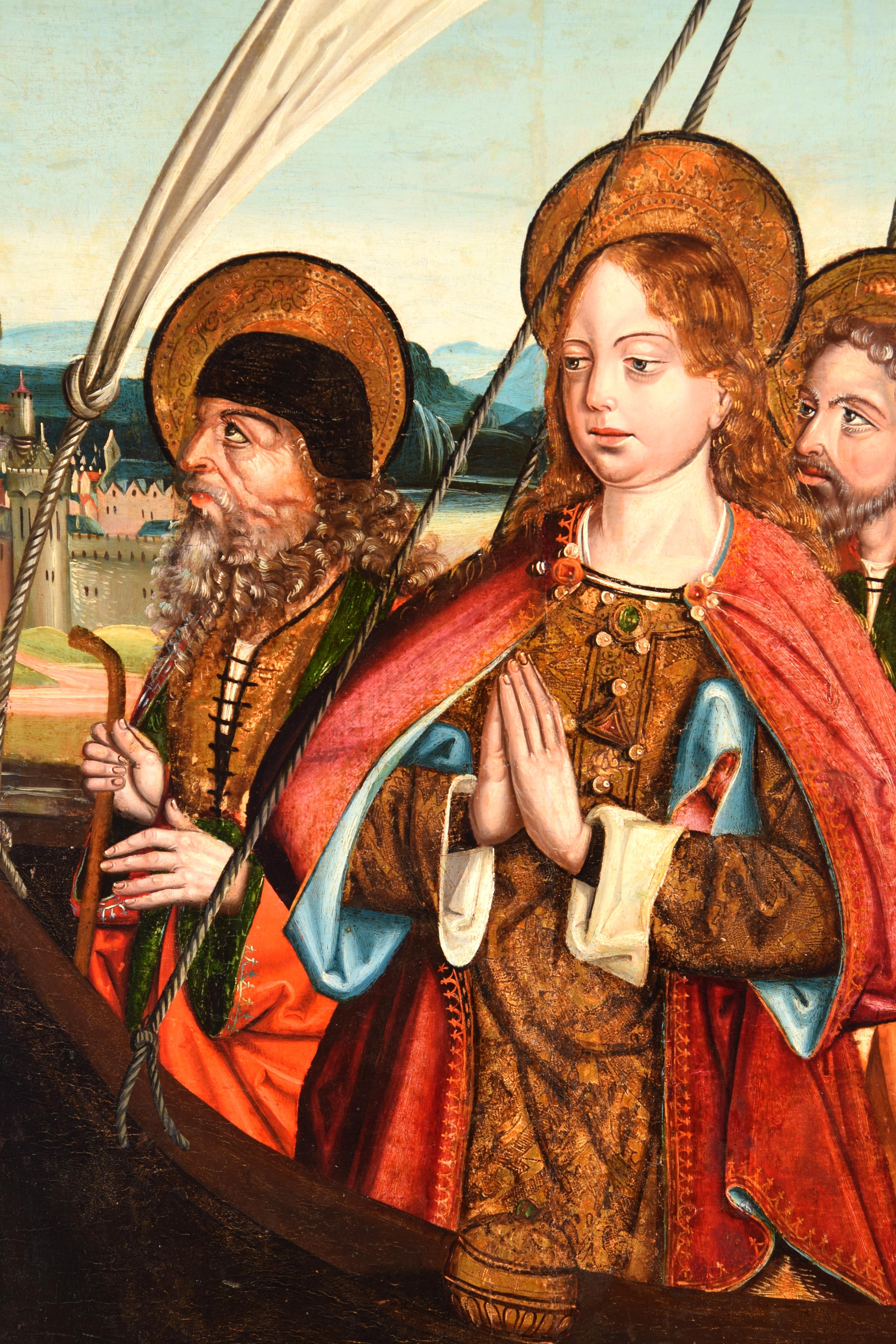Mary Magdalene auf ihrem Weg nach Marseille. Kastilische Schule, 15. Jahrhundert. im Angebot 3
