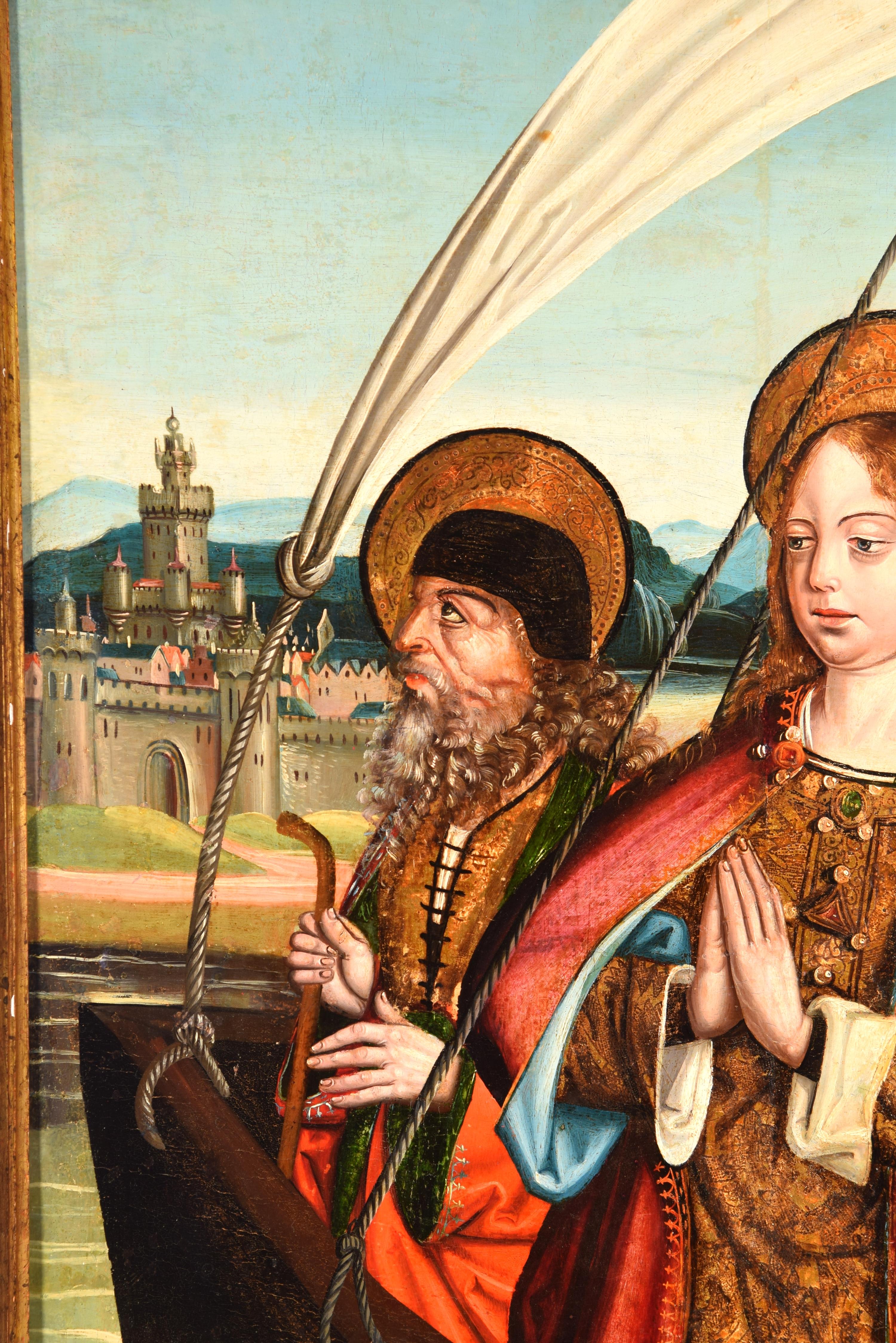 18th Century and Earlier Mary Magdalene on her way to Marseille. Castilian school, 15th century. For Sale