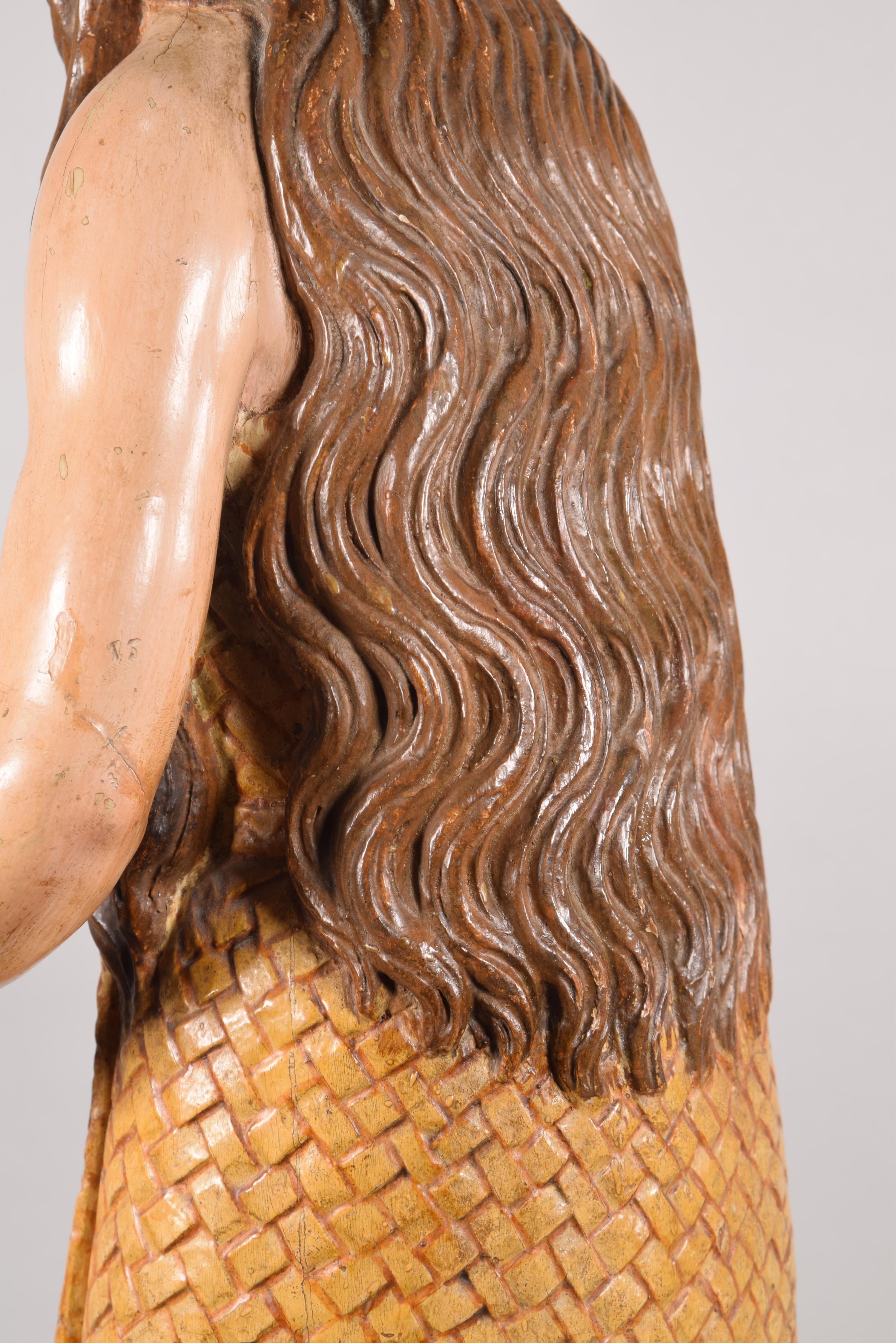 Mary Magdalene, Polychromed Wood, Spain, Ca Late 17th C, after Pedro de Mena 8