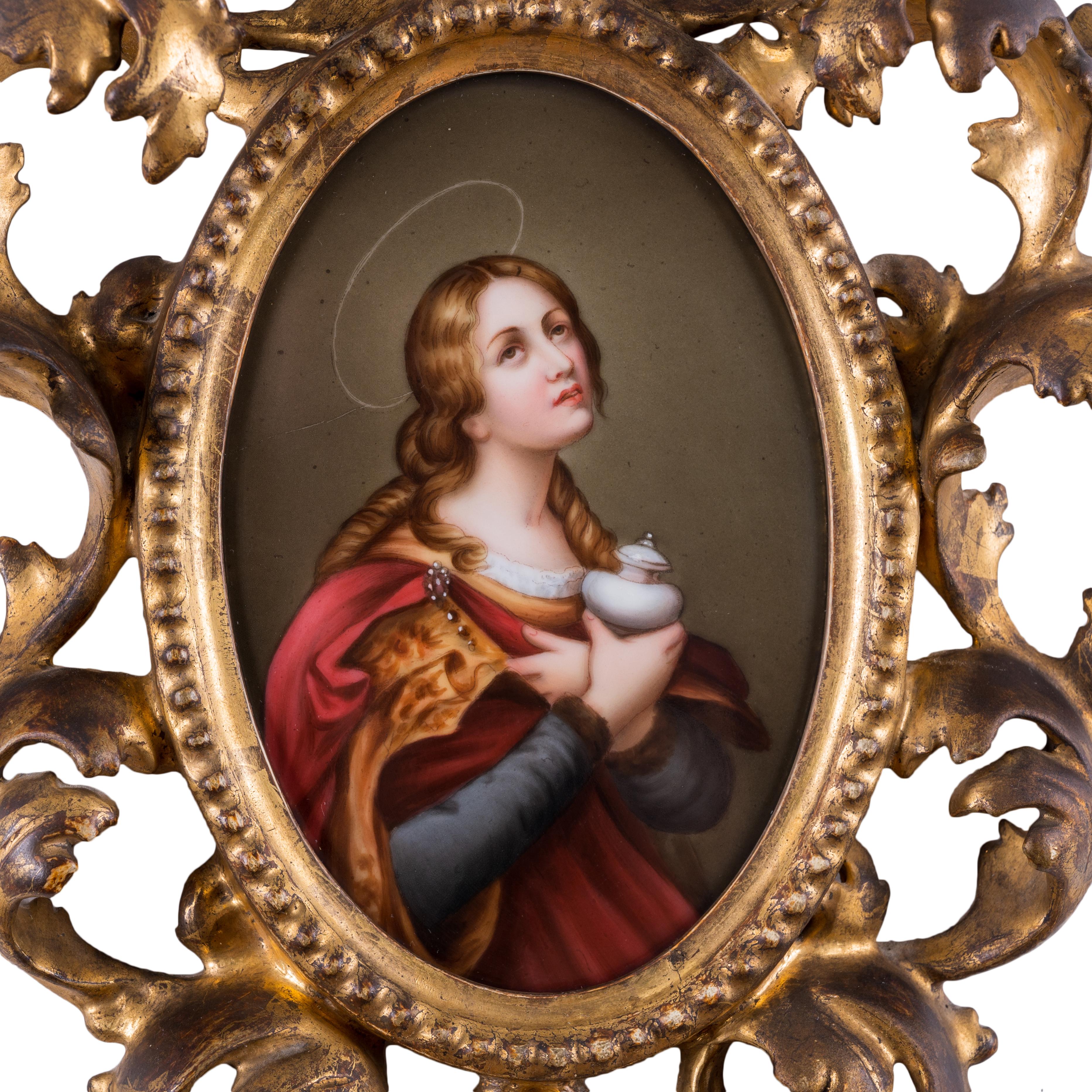 Angiolo Valdinoci
(Florentine, XIX/XX secolo)

Miniatura in porcellana di Maria Maddalena di Angiolo Valdinoci, dopo Carlo Dolci, 1902.

placca: 4 ½ per 6 pollici
cornice: 10 per 13 ¼ di pollice

