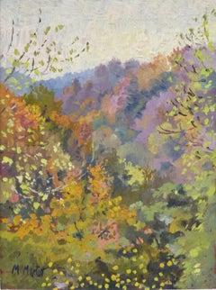 MARY MARTIN (1951-) BRITISH post impressionist OIL PAINTING Cornish Landscape