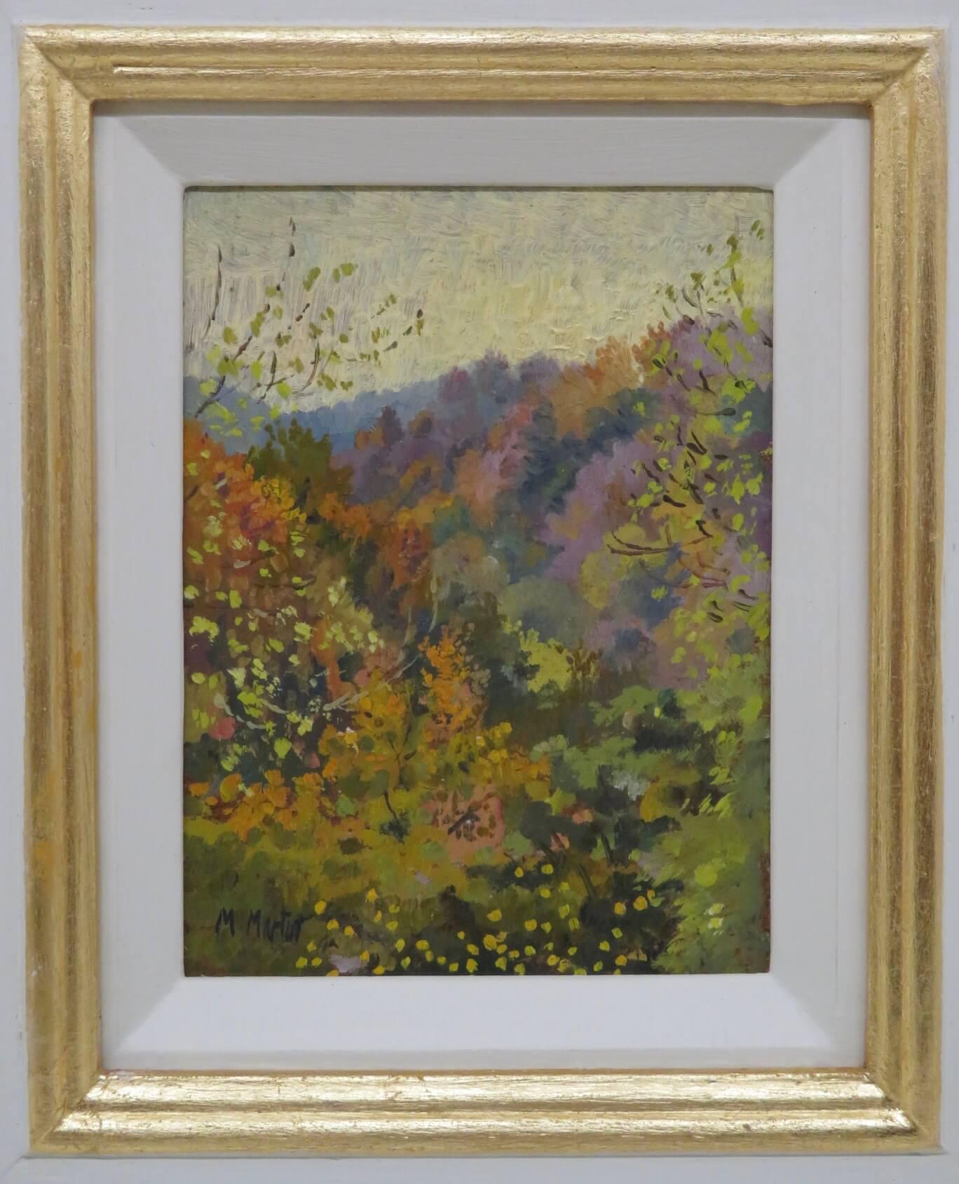 MARY MARTIN (1951-) PINTURA AL ÓLEO post impresionista BRITÁNICA Paisaje de Cornualles - Painting Posimpresionista de Mary Martin