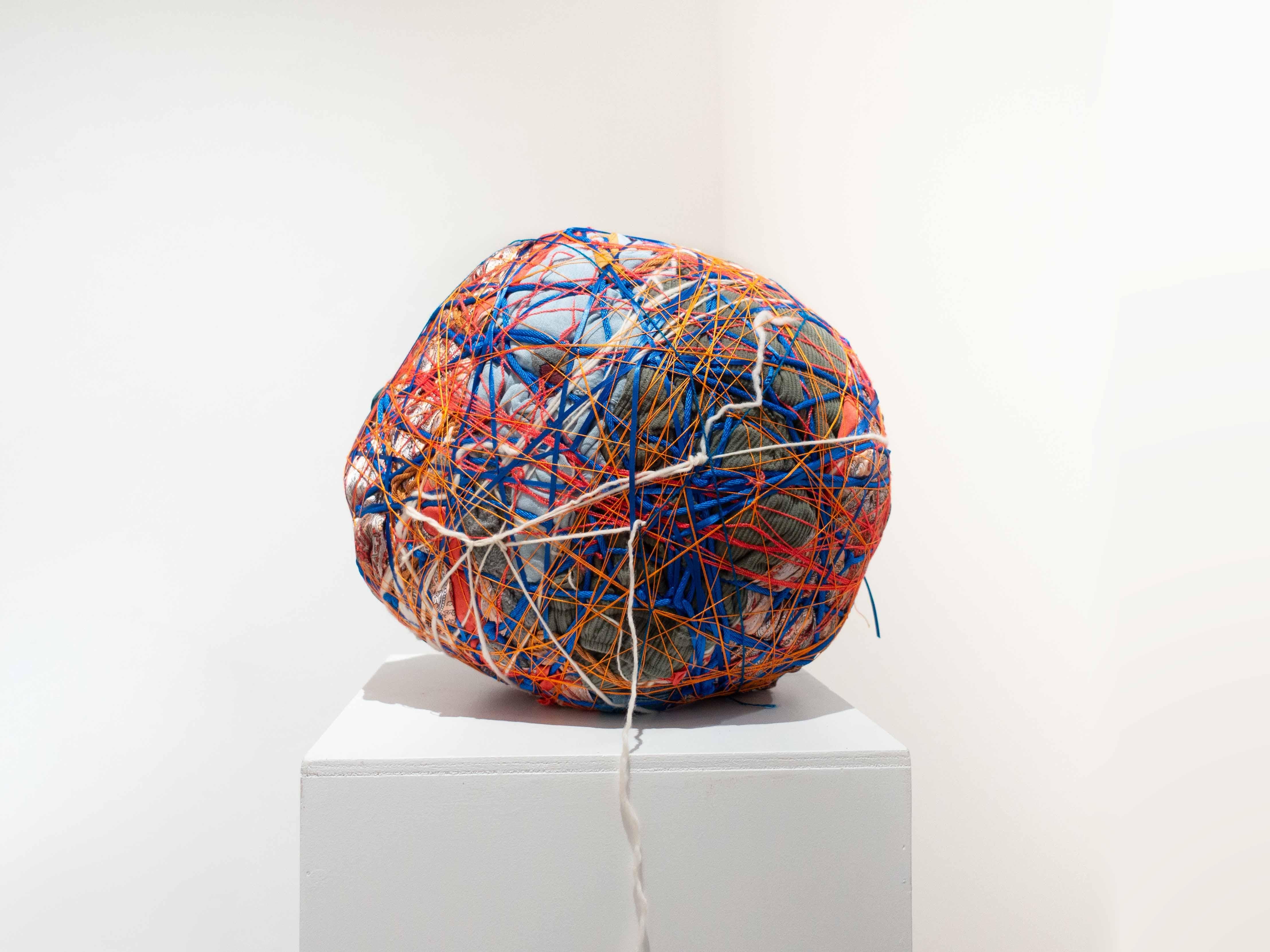 Mary Mattingly Abstract Sculpture - Primary Mend, 2024, Textile sculpture, Social art, Environmental art
